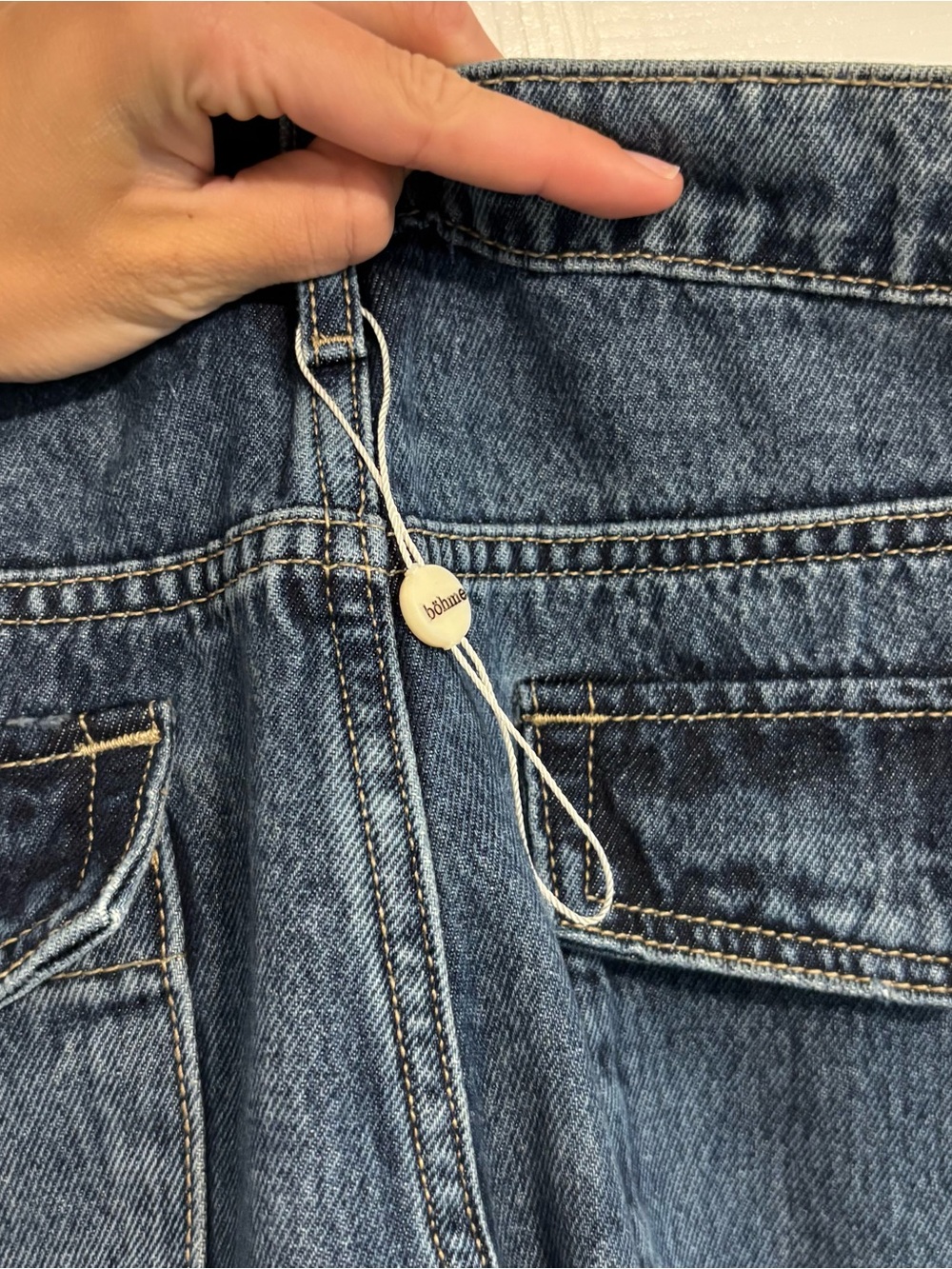 Hidden Tie Waist Wide Leg Jeans NWOT - Picture 5 of 7